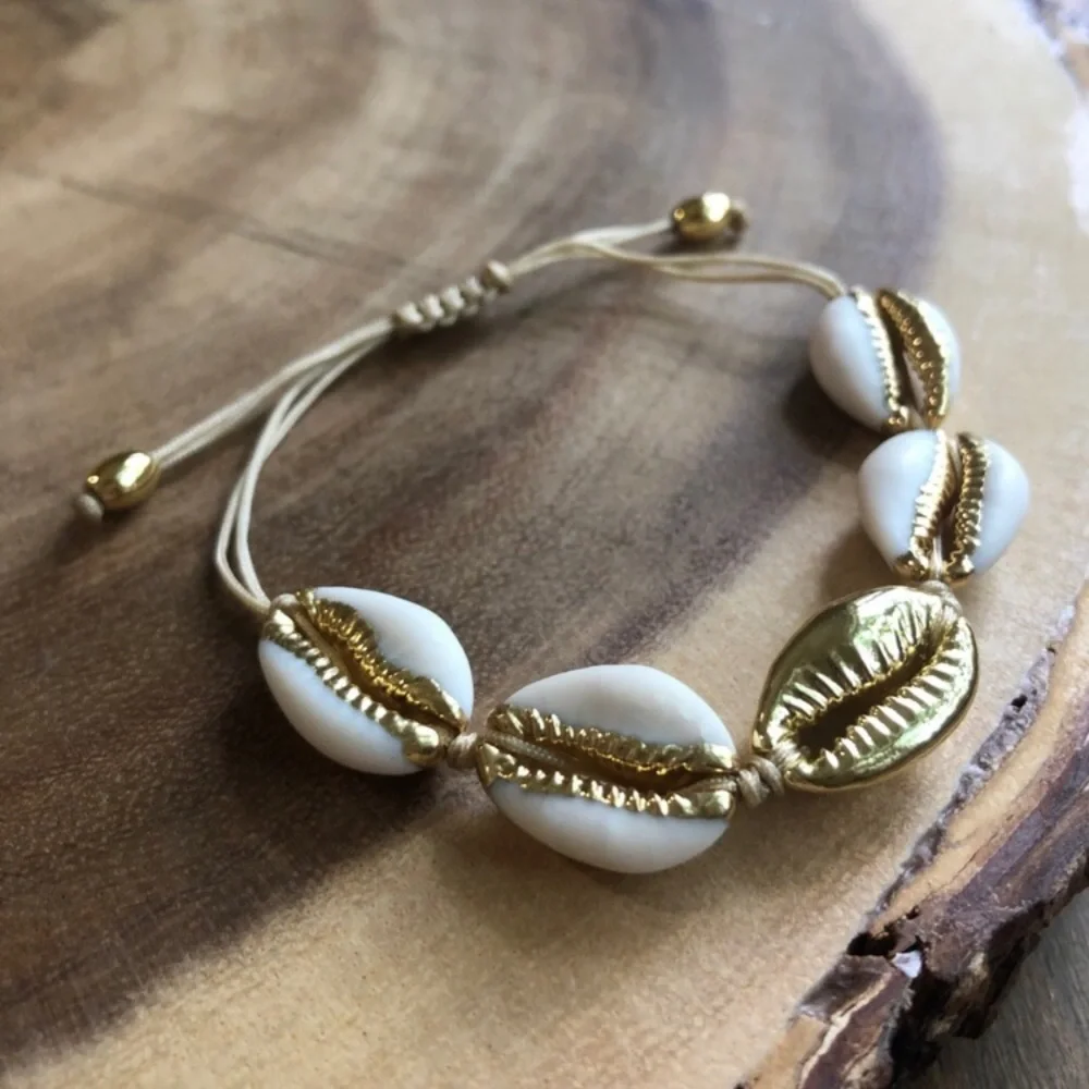 Gold Cowrie Shell Bracelet